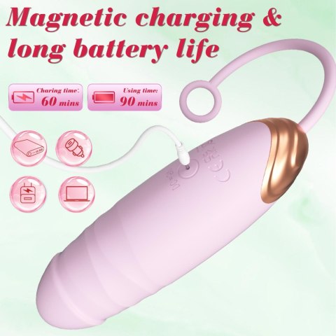 Vibrating Silicone Love EGG USB 7 vibration and thrust functions / Remote control Pink Boys of Toys Sp. z o.o.