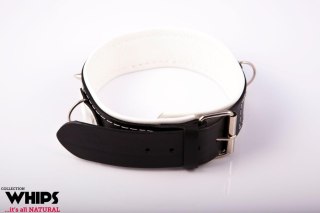 Wiązania - Obroża niewolnika ze smyczą, biała WHIPS - PPH GRAS