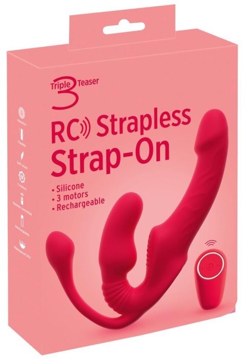 Wibrator strap on potrójny You2Toys USB 23 cm Strapless Strap-On