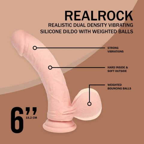 Dual Density Rechargeable Liquid Silicone Vibrator - Curved with Weighted Balls - 6" / 15 cm - Flesh SHOTS