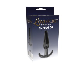Korek analny Lovesecret T Plug 09 czarny 12 cm TPE Lovesecret