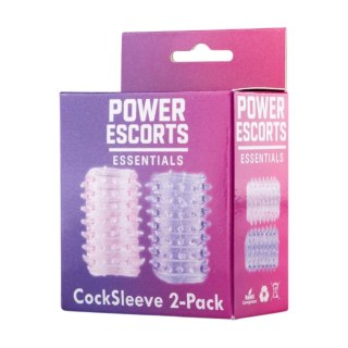 Power Escorts - BR339 - Textured Penis Sleeves - 2-Pack Pink Purple POWER ESCORTS