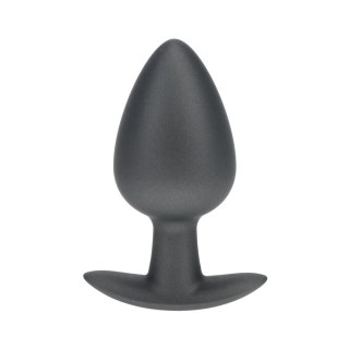 Smooth Silicone Anal Plug - Large - 3.5" / 8,9 cm - Gunmetal Ouch!
