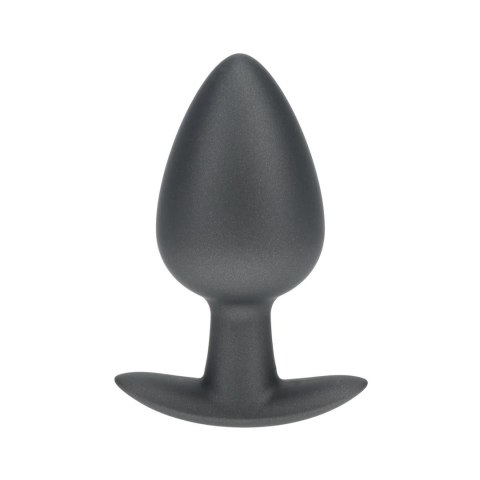 Smooth Silicone Anal Plug - Large - 3.5" / 8,9 cm - Gunmetal Ouch!