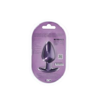 Smooth Silicone Anal Plug - Large - 3.5" / 8,9 cm - Metallic Purple Ouch!