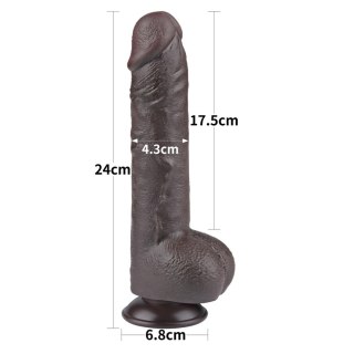9.5'' Sliding Skin Dual Layer Dong Black LoveToy - Boys of Toys Sp. z o.o. (dystrybutor)