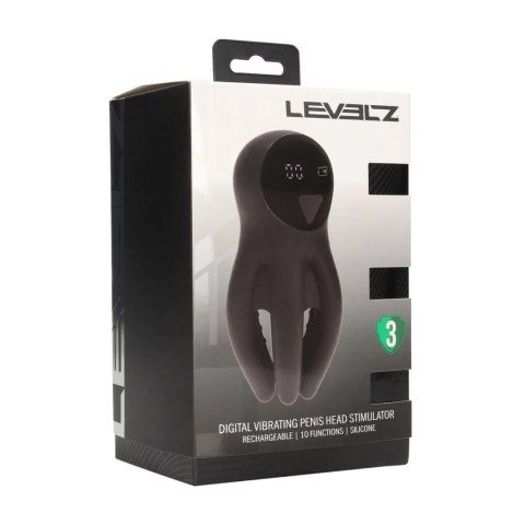 Digital Vibrating Silicone Penis Head Stimulator with Tentacles - Black SHOTS
