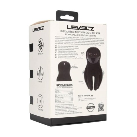 Digital Vibrating Silicone Penis Head Stimulator with Tentacles - Black SHOTS