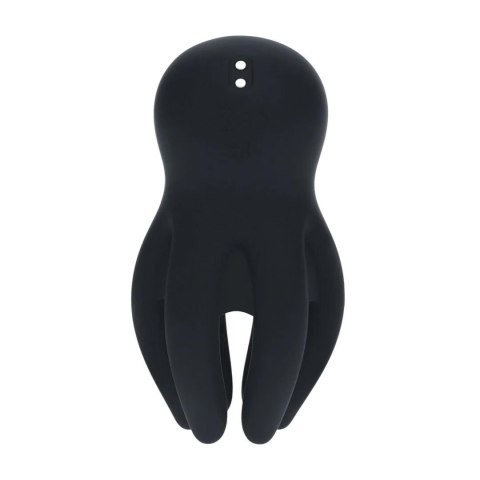 Digital Vibrating Silicone Penis Head Stimulator with Tentacles - Black SHOTS