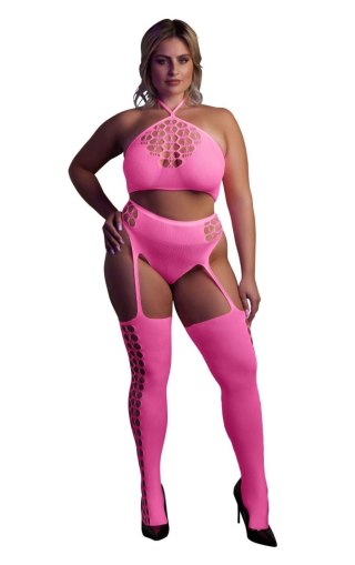 Two Piece with Crop Top and Stockings XL/XXXXL SHOTS