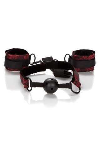 Breathable Ball Gag With Cuffs Black SCALA