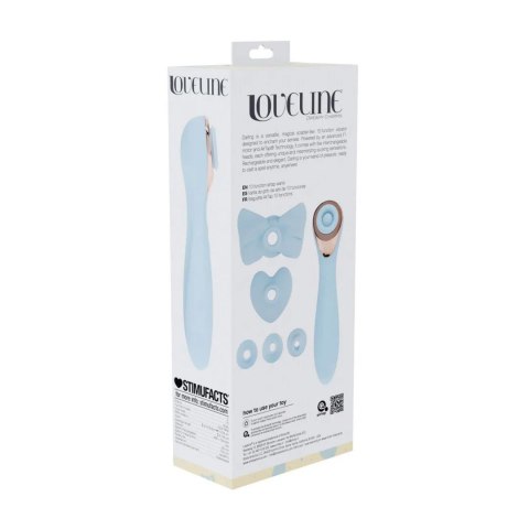 Darling - AirTap Wand Vibrator with Five Head Attachments - Blue SHOTS