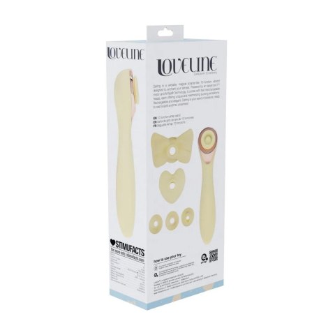 Darling - AirTap Wand Vibrator with Five Head Attachments - Yellow SHOTS