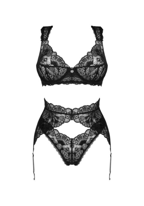 Trzyczęściowy komplet Obsessive Donna Dream czarny M/L Obsessive