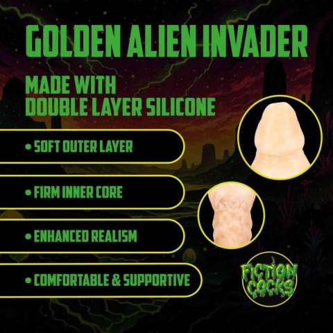 Golden Alien Invader - Silicone Dildo - Golden SHOTS