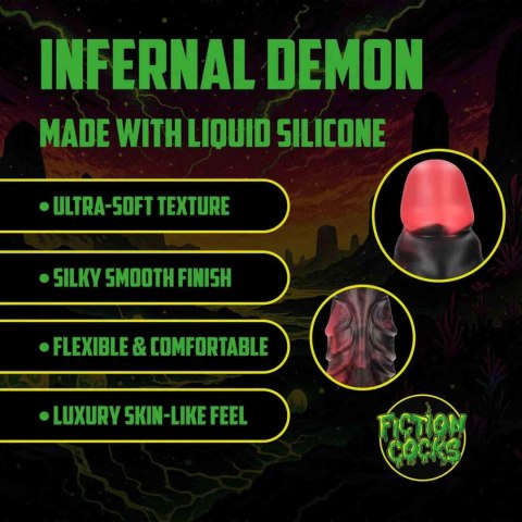 Infernal Demon - Silicone Dildo - Red/Black SHOTS