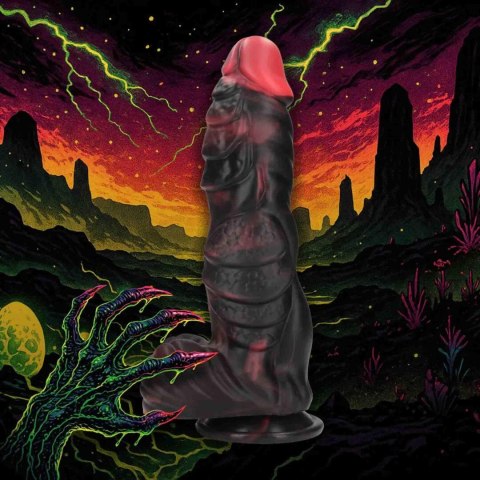 Infernal Demon - Silicone Dildo - Red/Black SHOTS
