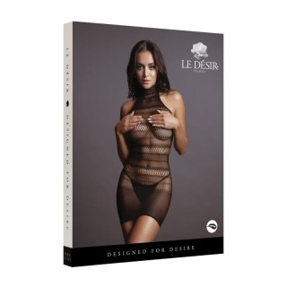 High Lace Neck Net Mini Dress - One Size SHOTS