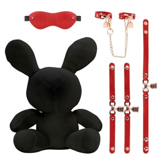 Królik bondage pluszowy S-Line welwetowy duży czarny S-Line