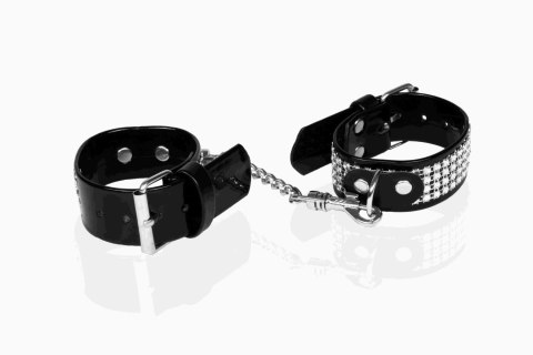 Kajdanki damskie Whips Vegan czarne z kryształkami Whips Collection