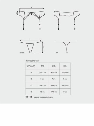 Stringi i pas do pończoch komplet obsessive l/xl Obsessive
