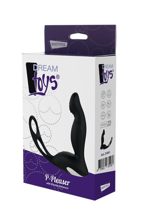 Czarny gładki silikonowy masażer prostaty Dream Toys