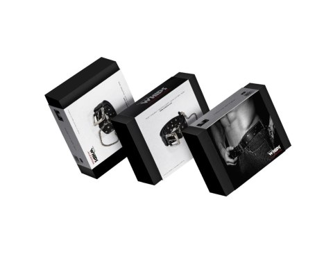 Pasek pas skórzany z ćwiekami łańcuchem bdsm Whips Collection