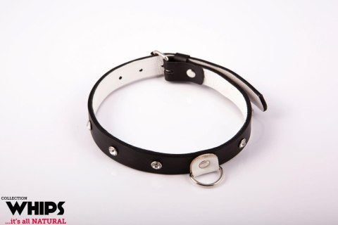 Obroża bdsm damska biała wąska skóra naturalna sex Whips Collection