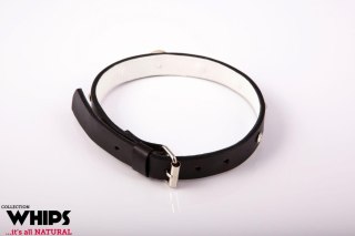 Obroża bdsm damska biała wąska skóra naturalna sex Whips Collection