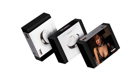 Wiązania - Obroża damska 4 cm, biała Whips Collection