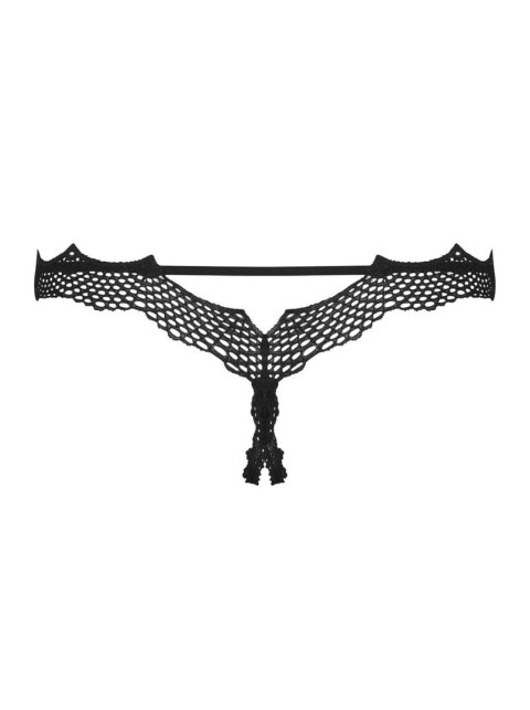 Bielizna-Bravelle stringi otwarte czarne S/M Obsessive