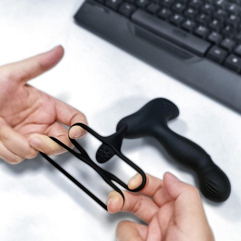 Masażer prostaty z funkcją grzania pierścień na penisa jądra 7trybów USB B - Series Fox