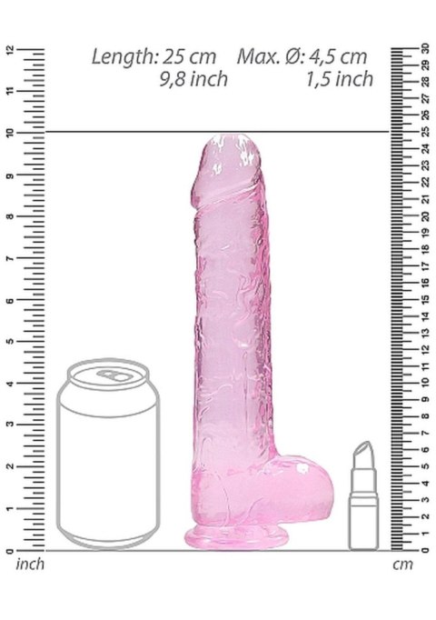 9" / 23 cm Realistic Dildo With Balls - Pink RealRock