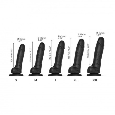 Dildo realistyczne sliding skin black s Strap-on-me