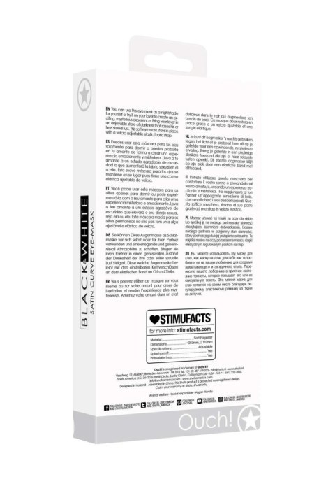 Maska na oczy czarna ekscytujące doznania Ouch!