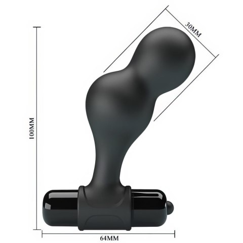 Mr. Play Silicone Anal Plug, 10 functions of vibration Black Pretty Love