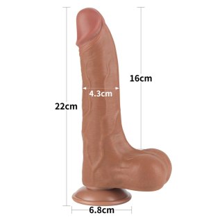 8.5'' Sliding Skin Dual Layer Dong Brown Lovetoy