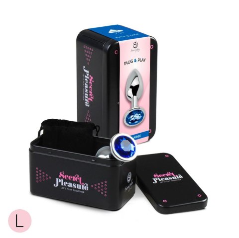 BLUE JEWELLED METAL BUTT PLUG Secret Play