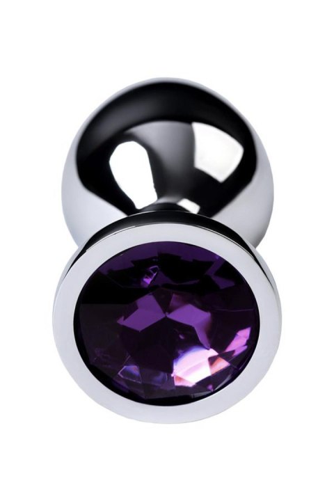 Silver anal plug TOYFA Metal,with a amethyst colored gem Metal by TOYFA