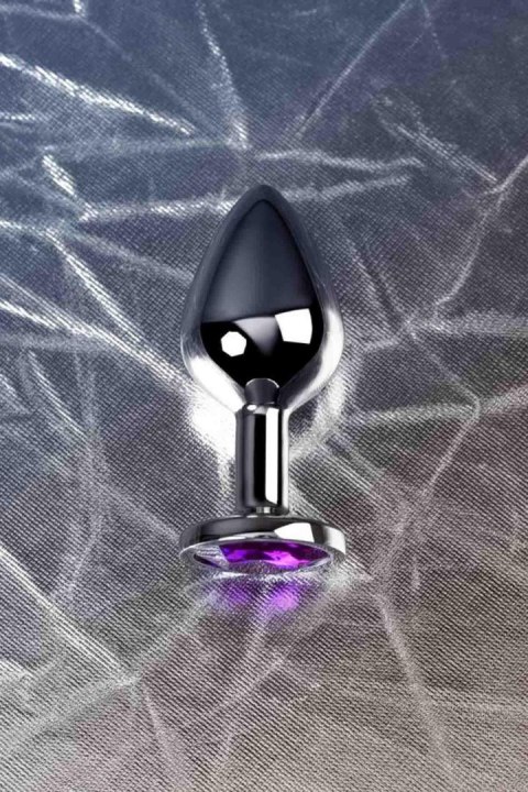 Silver anal plug TOYFA Metal,with a amethyst colored gem Metal by TOYFA