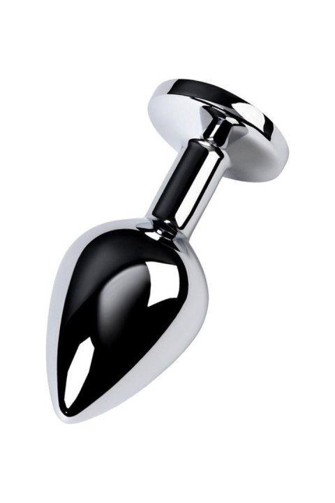 Silver anal plug with gem, turquoise Metal by TOYFA