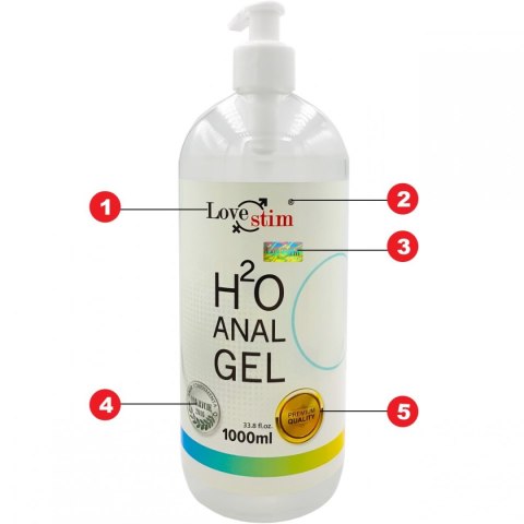 H2O ANAL GEL 1000ml WYRÓŻNIONY ŻEL ANALNY LoveStim