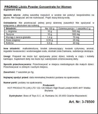 Supl.diety-ERO PRORINO black line libido powder concentrate Boss of toys