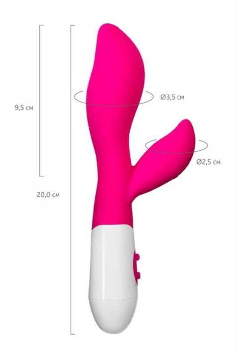 A-TOYS, Vibrator Lilu with Clitoral Stimulator, Silicone, Pink, 20 cm, 10 speeds, 2xAAA Boss of toys