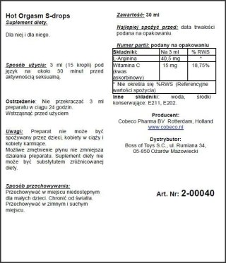 Supl.diety-Hot Orgasm Erotic Drops Boss of toys