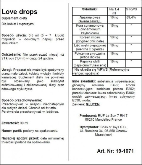 Supl.diety-LOVE DROPS 20 ML Boss of toys