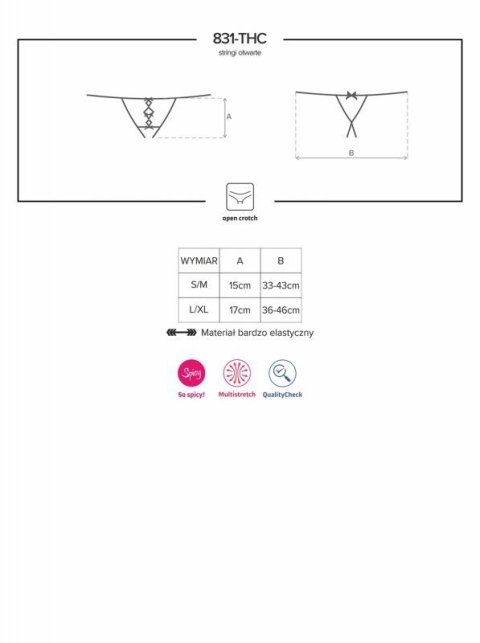 Bielizna-831-THC-1 stringi otwarte S/M Boss of toys