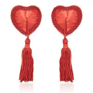 Bielizna-Heart Nipples Tassels RED Boss of toys