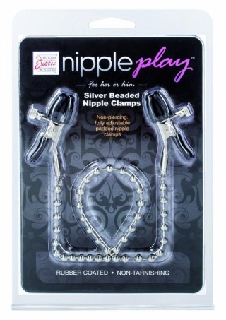 Silver Beaded Nipple Clamps Metal Boss of toys