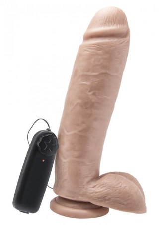 Dildo 10 in. w/ Balls Vibrator Light skin tone Boss of toys